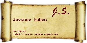 Jovanov Sebes névjegykártya